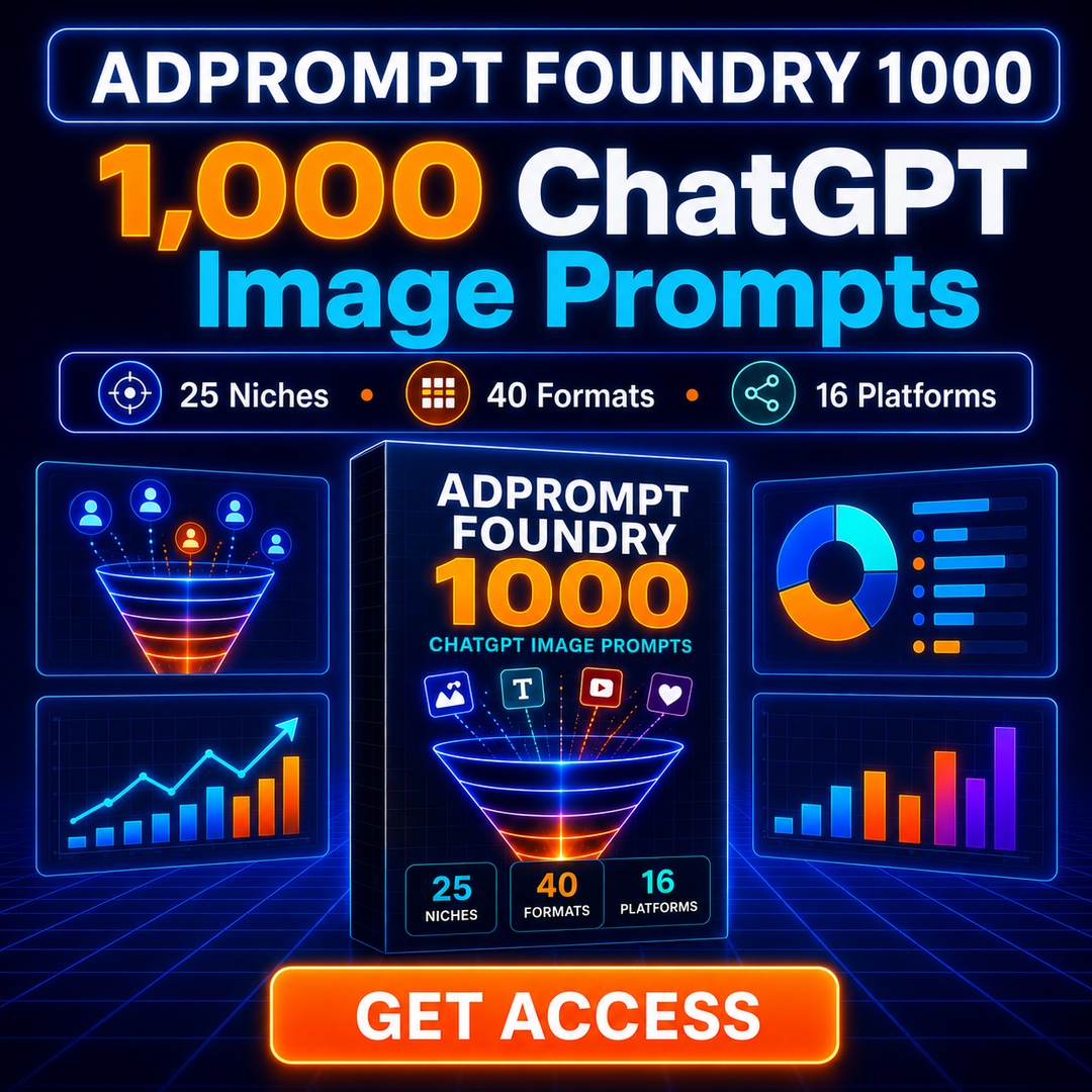 AdPrompt Foundry social graphic 1080 by 1080