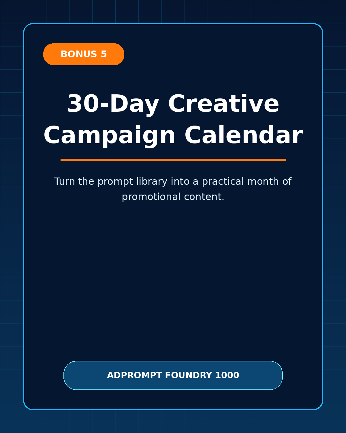 30-day campaign calendar bonus cover
